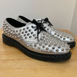 Dr. Martens Harlen Shoes Silver Studded Silver Mora UK8 W10 M9